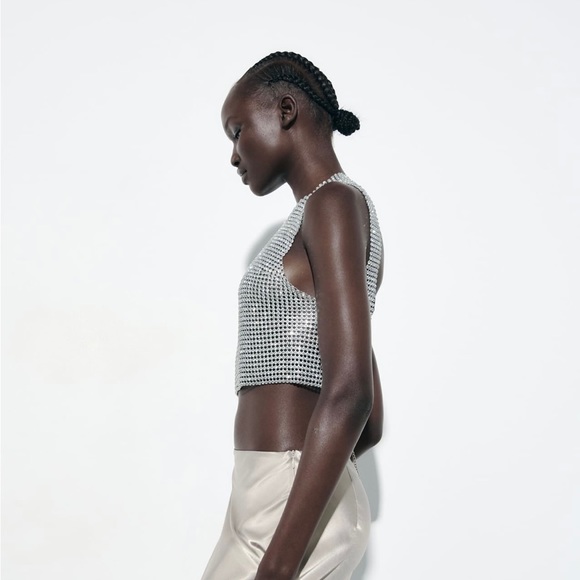 Zara Open Back Rhinestone Top - Picture 5 of 9